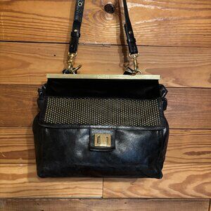 Badgley Mischka Black Leather Handbag